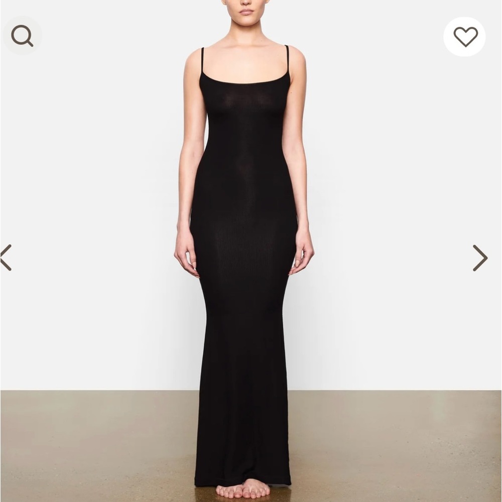 Long slip dress Skims onyx